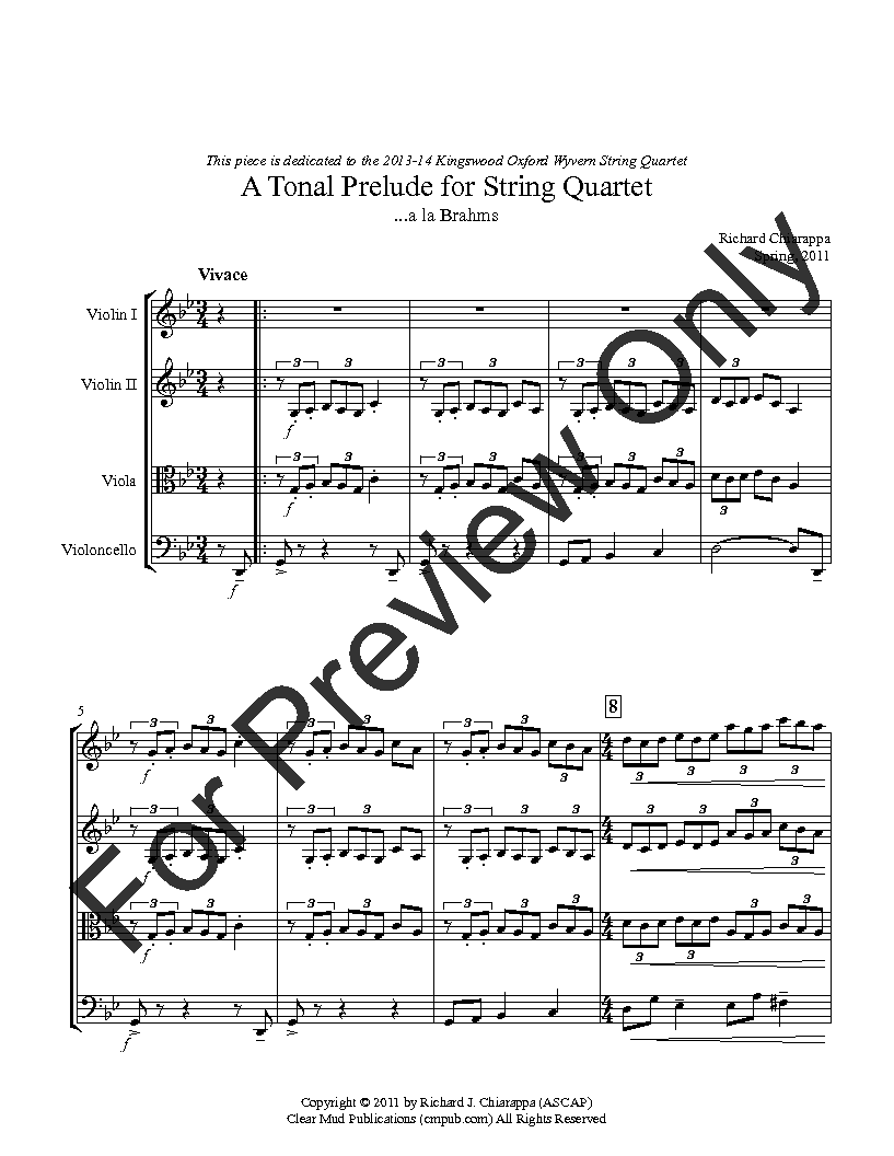 A Tonal Prelude for String Quartet P.O.D.