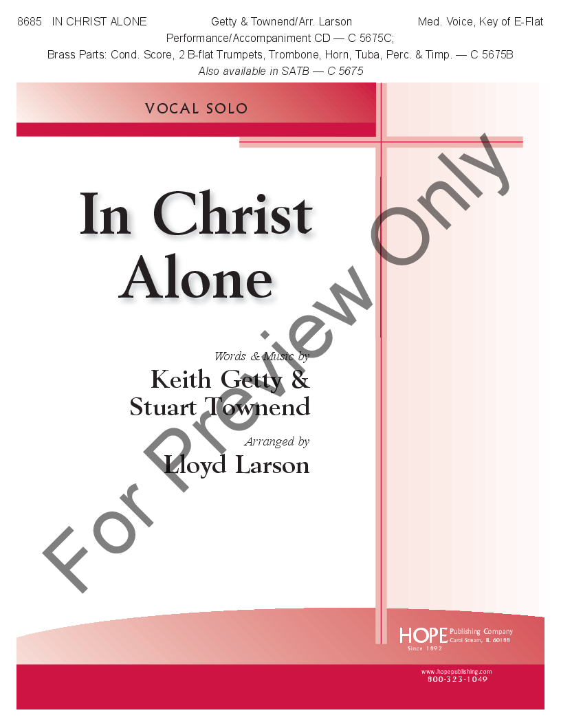 In Christ Alone Medium Vocal Solo