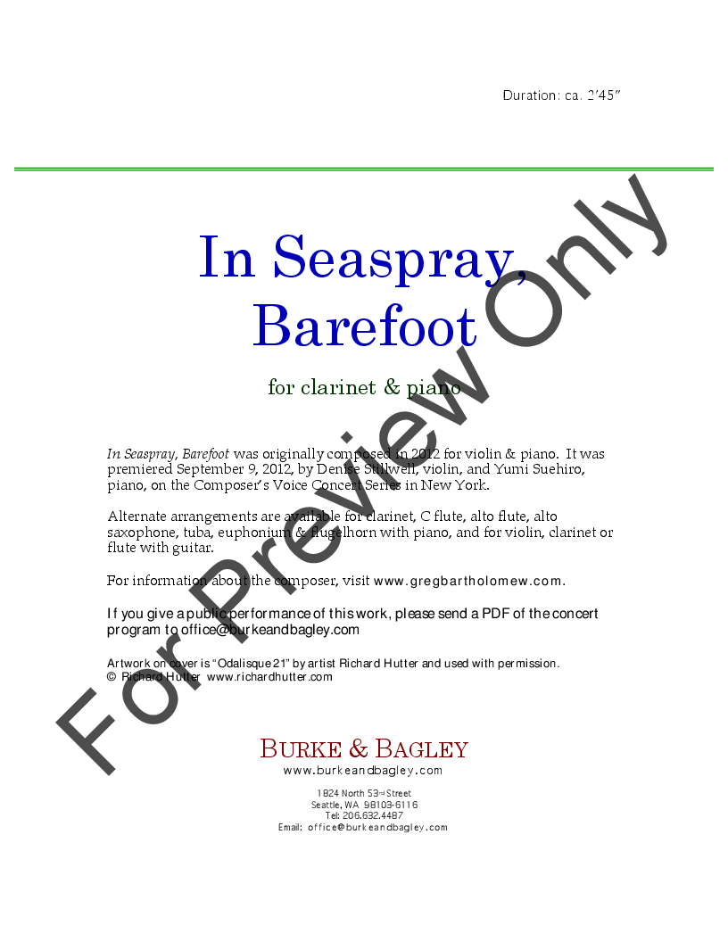 In Seaspray, Barefoot P.O.D.