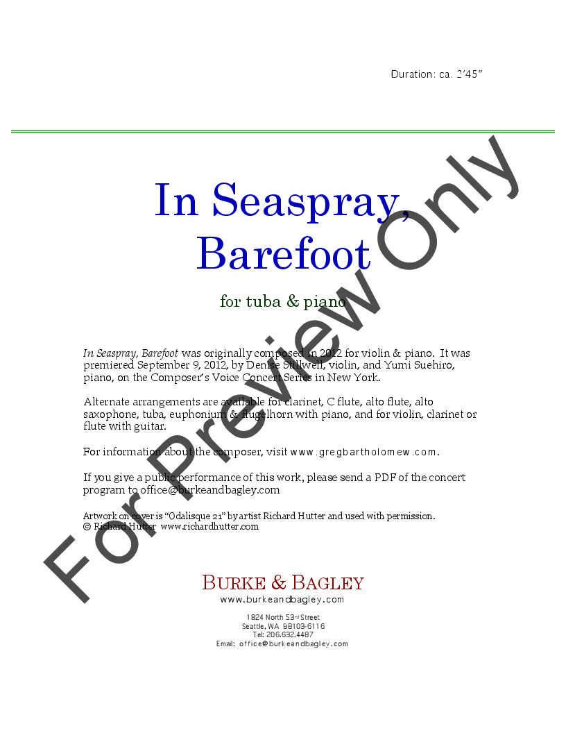 In Seaspray, Barefoot P.O.D.
