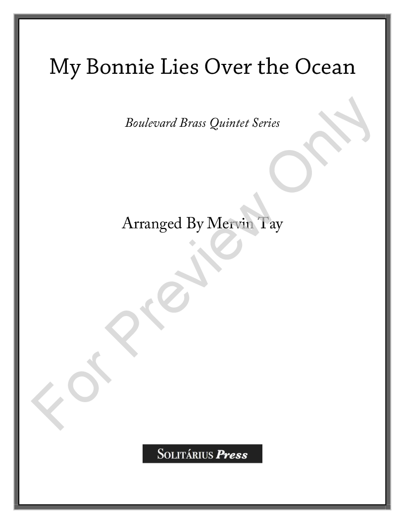 My Bonnie Lies Over the Ocean P.O.D.