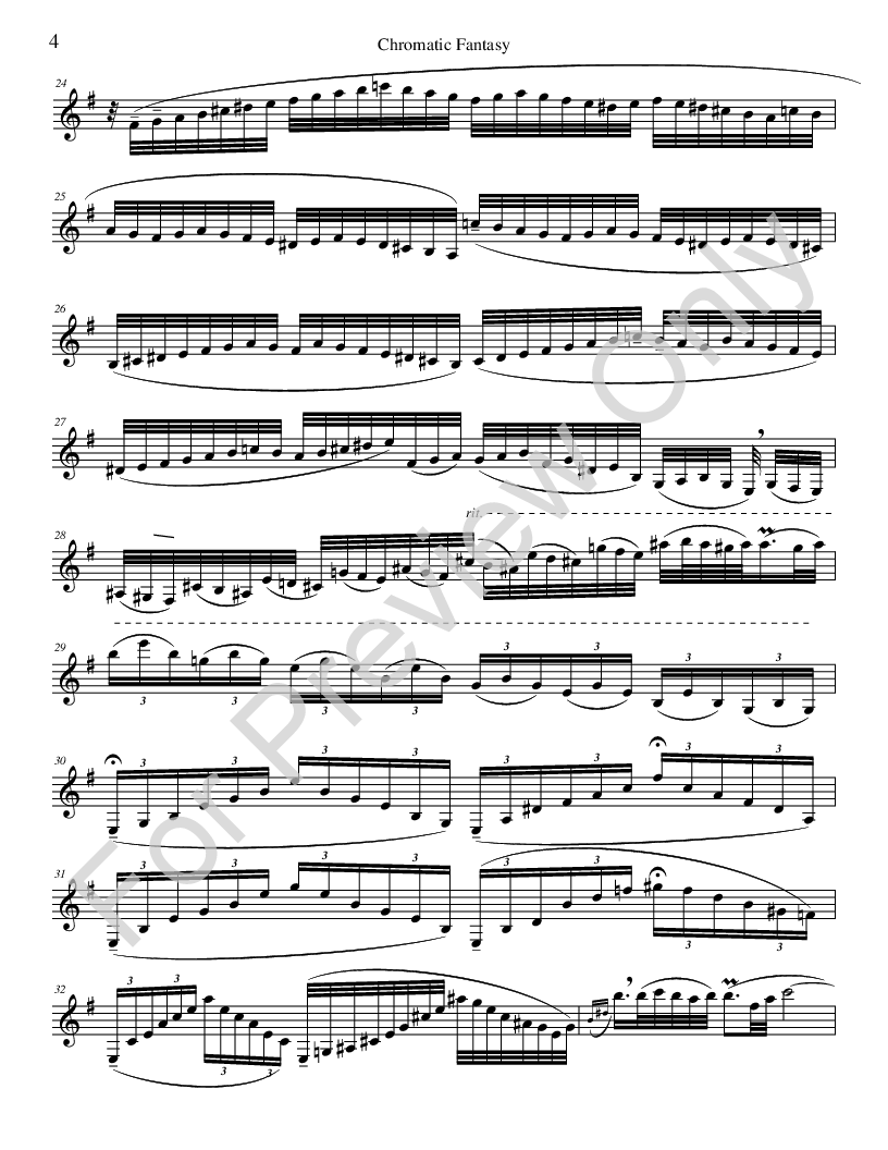 Chromatic Fantasy for Solo Clarinet P.O.D.