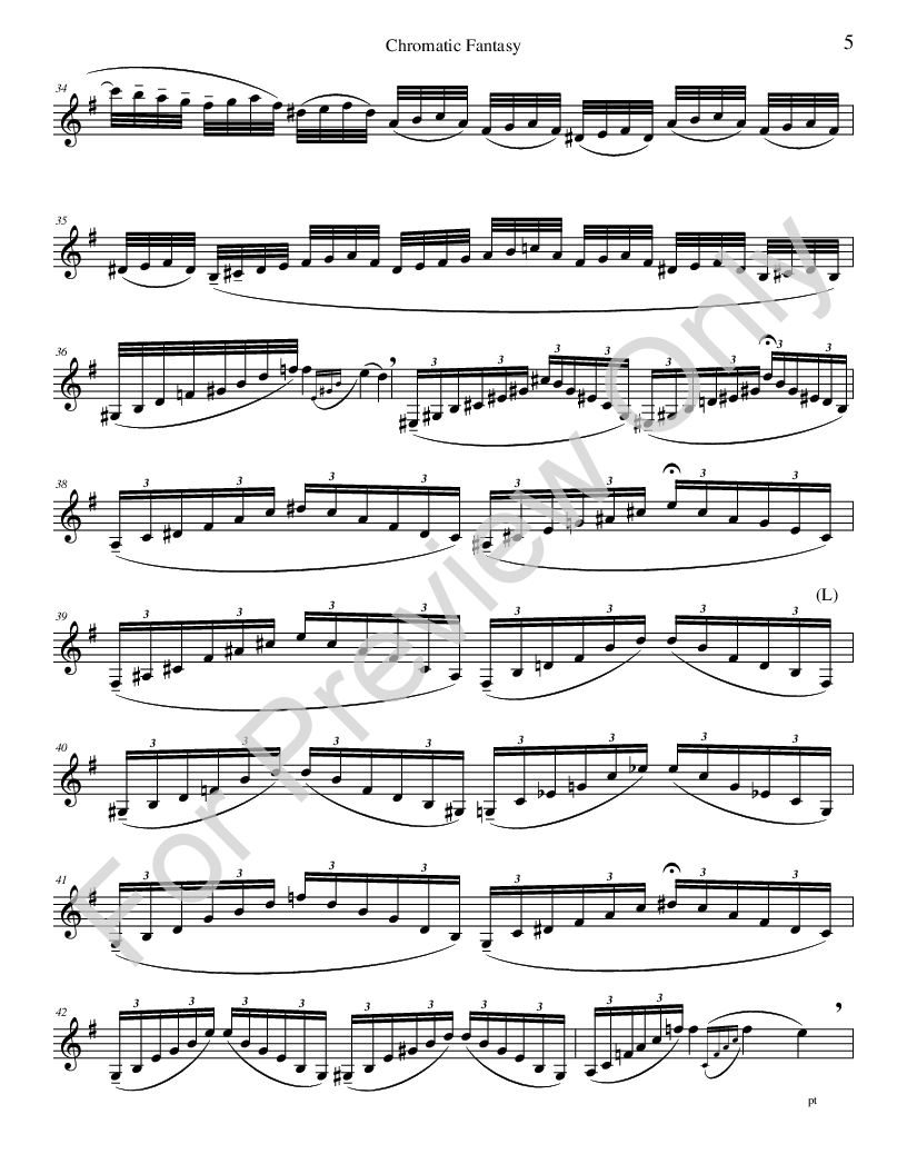 Chromatic Fantasy for Solo Clarinet P.O.D.