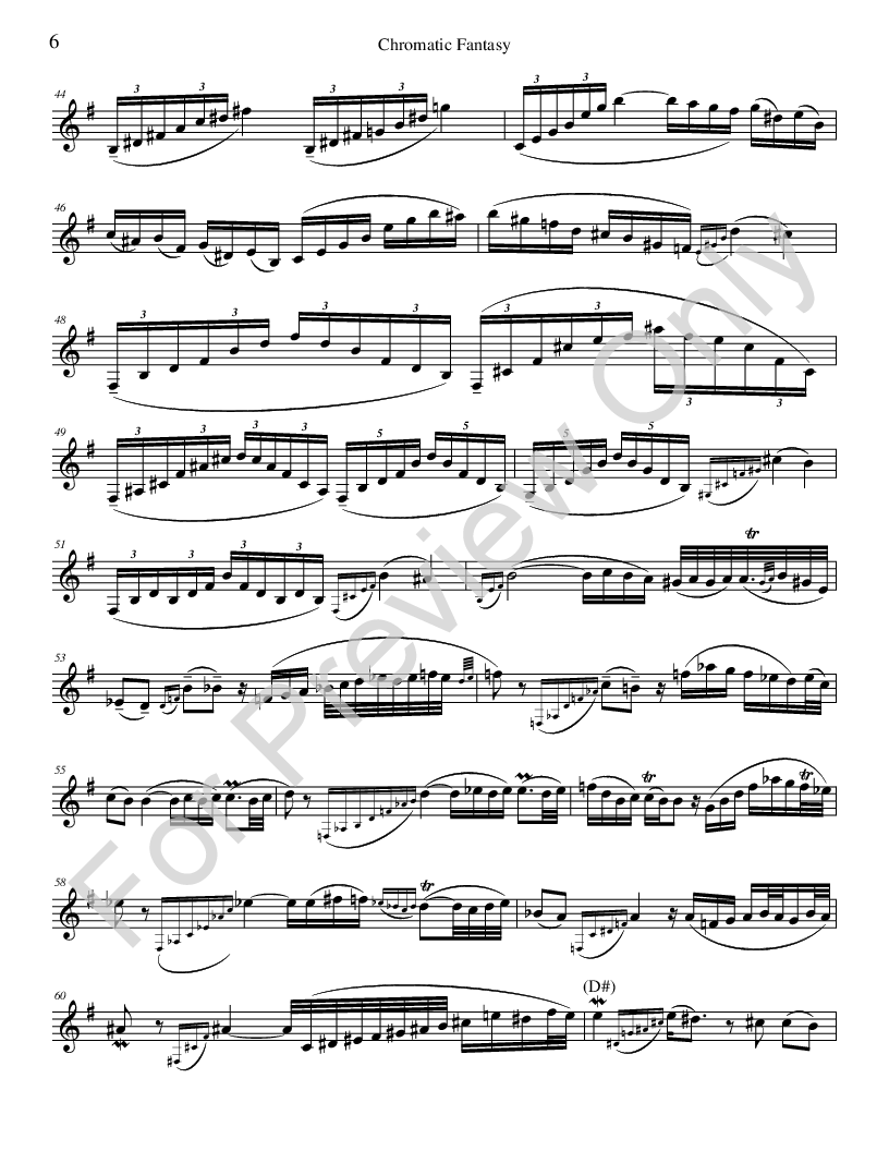 Chromatic Fantasy for Solo Clarinet P.O.D.