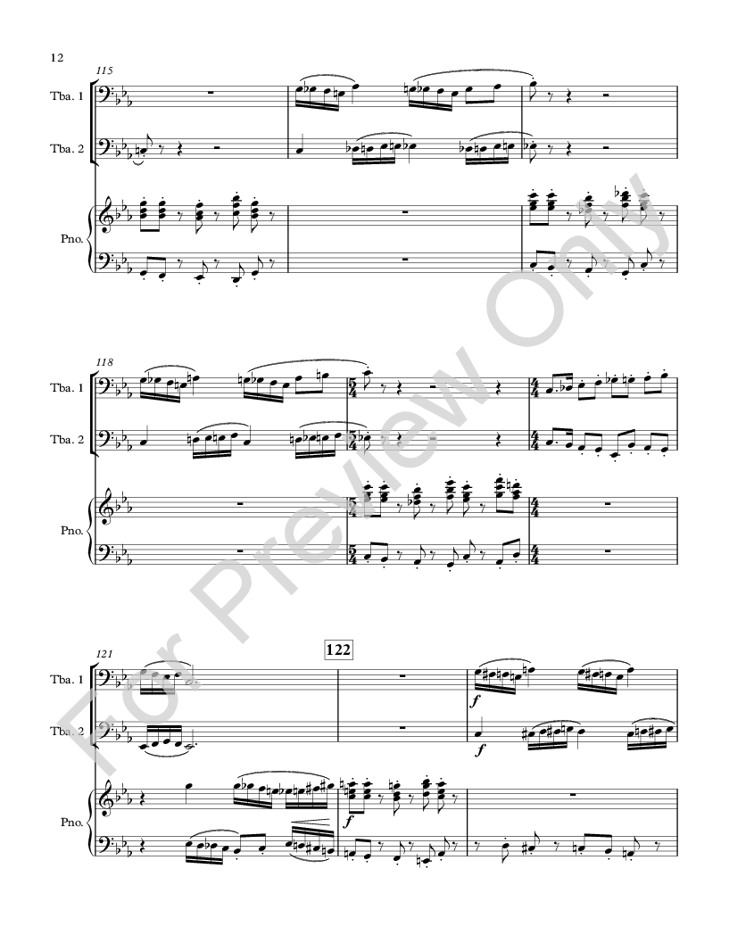 Bachburg Concerto No. 5 for Two Tubas and Piano P.O.D.