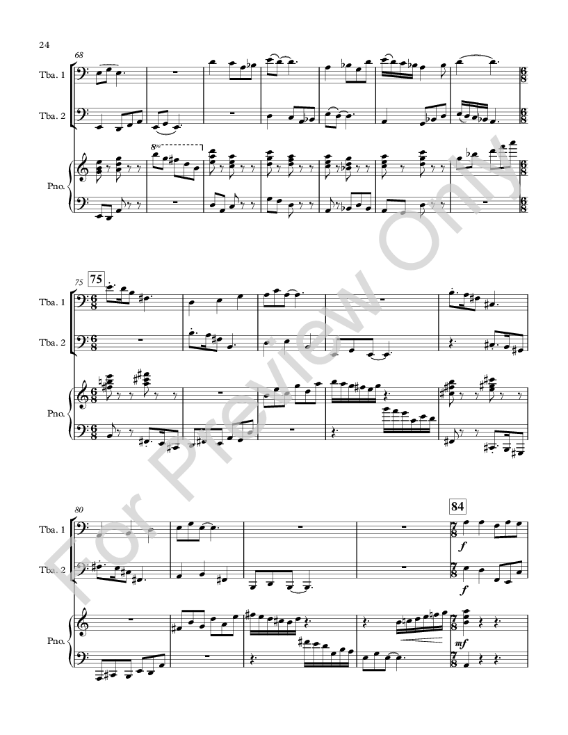 Bachburg Concerto No. 5 for Two Tubas and Piano P.O.D.
