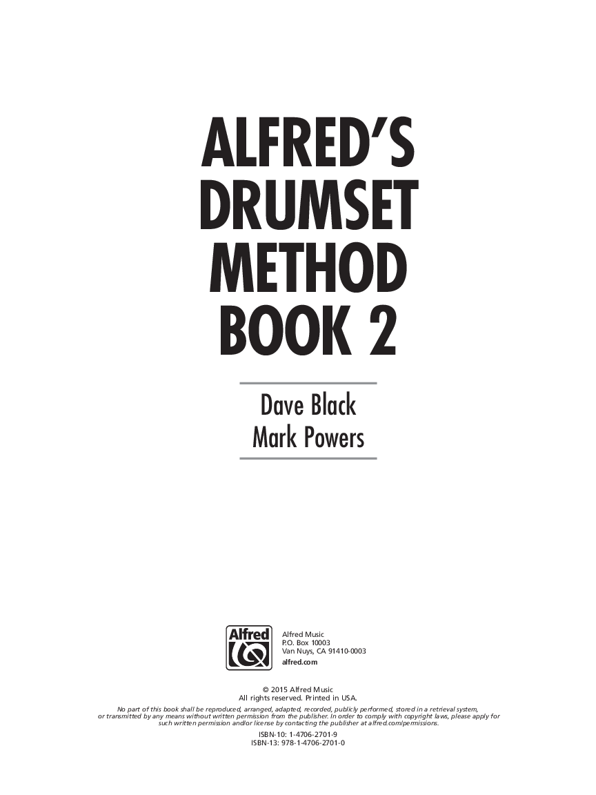 Alfred's Drumset Method #2 BK/CDROM