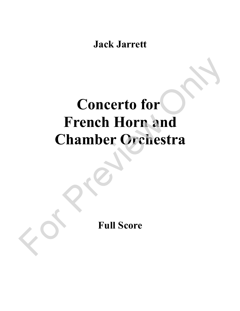 Concerto for French Horn and Chamber Orchestra P.O.D.