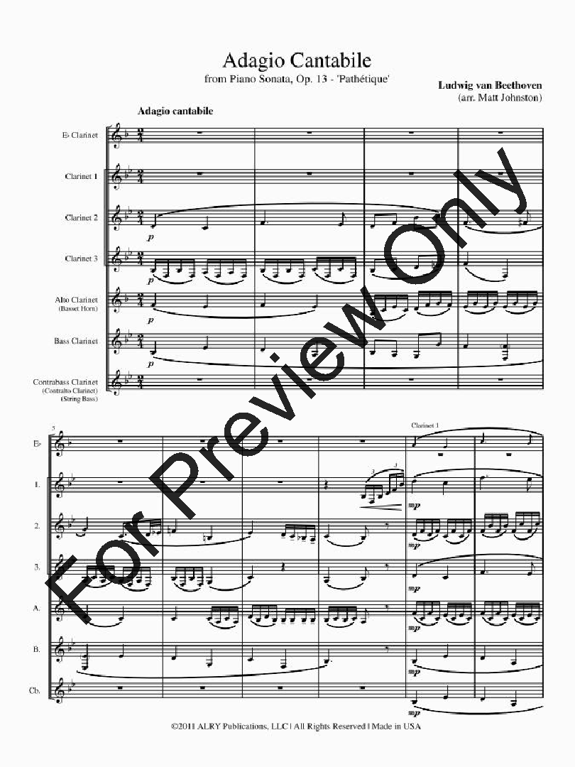 Adagio Cantabile Clarinet Choir
