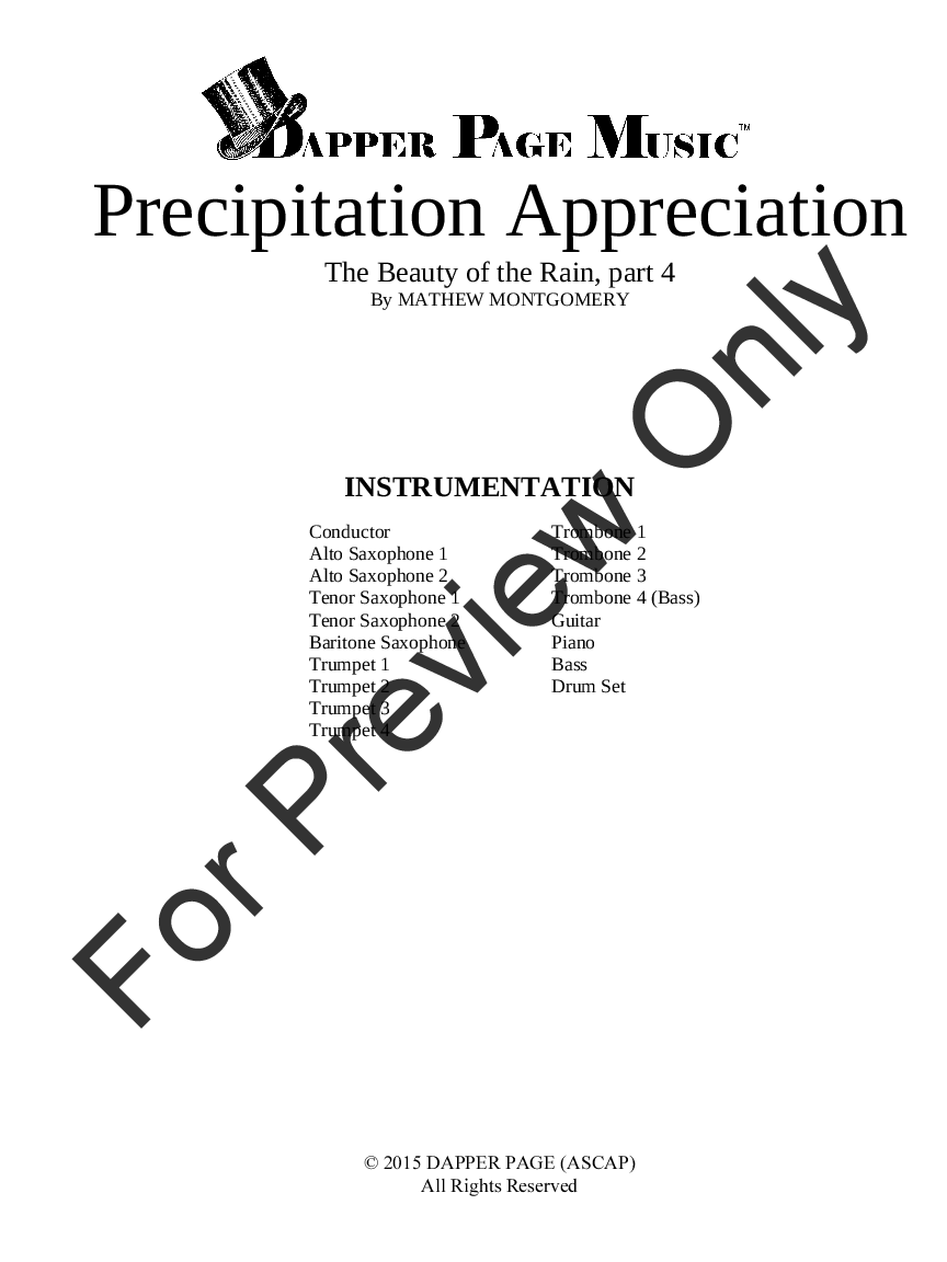 Precipitation Appreciation P.O.D.