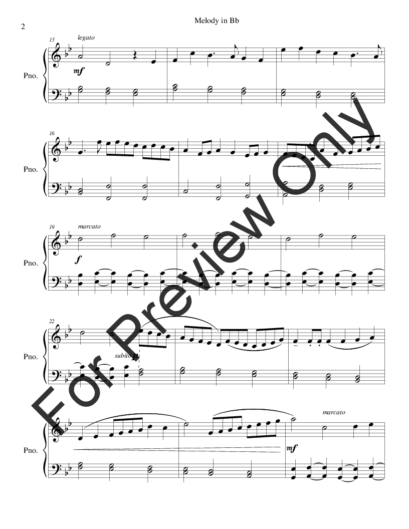 12 Diatonic Melodies for Piano Solo P.O.D.