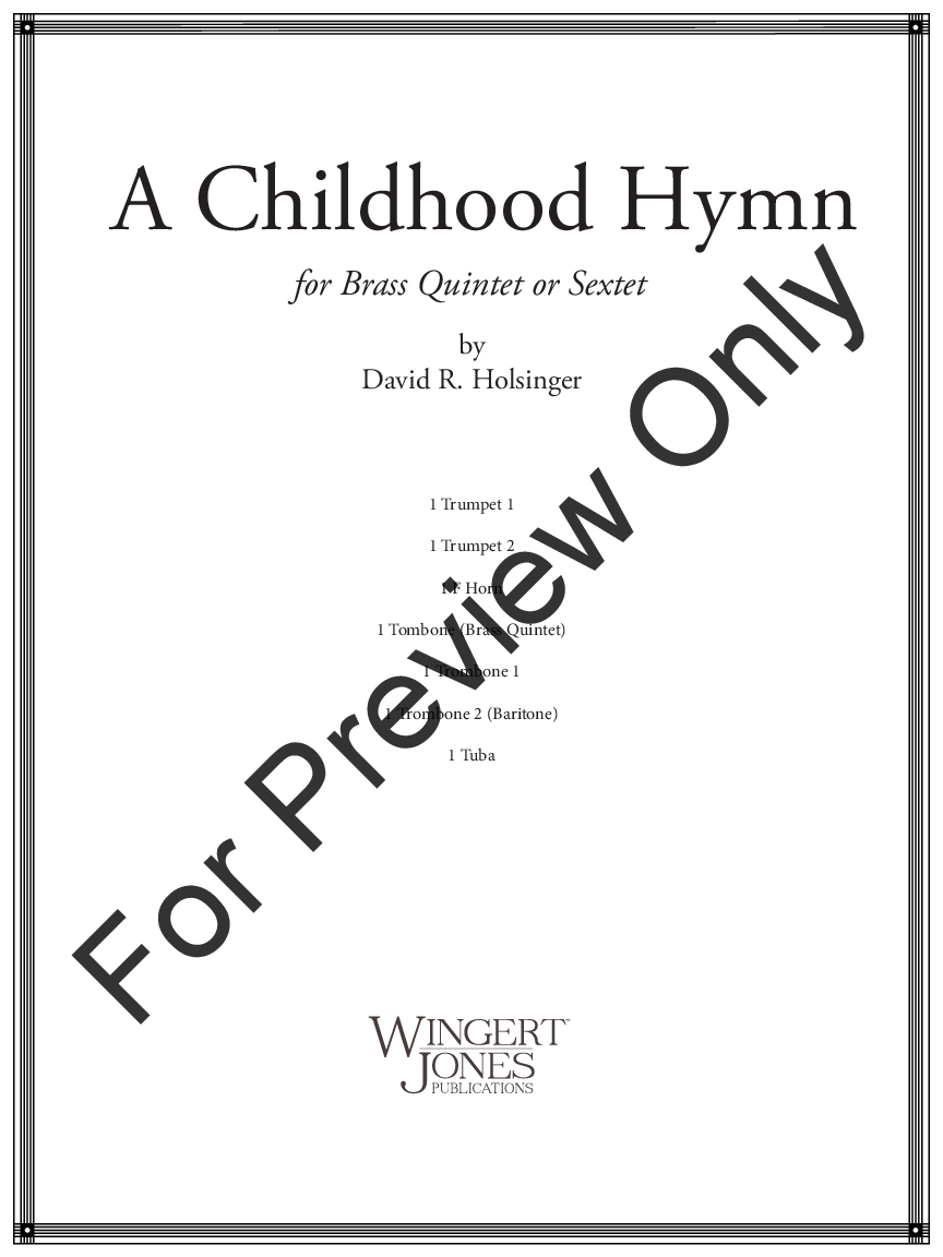 A Childhood Hymn Brass Sextet