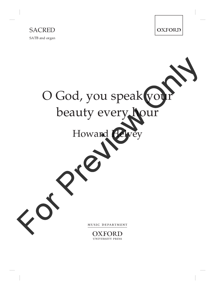 O God You Speak Your Beauty Every Hour