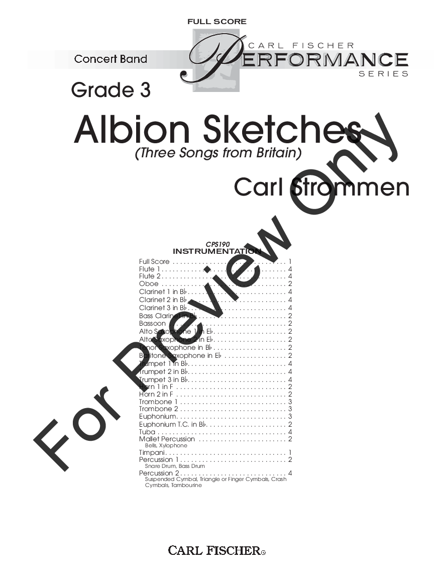 Albion Sketches Score