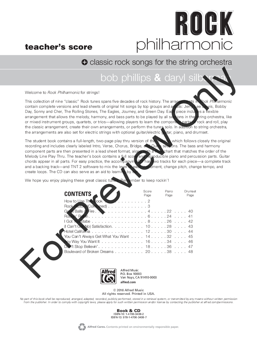 Rock Philharmonic Teacher's Score BK/CD ROM