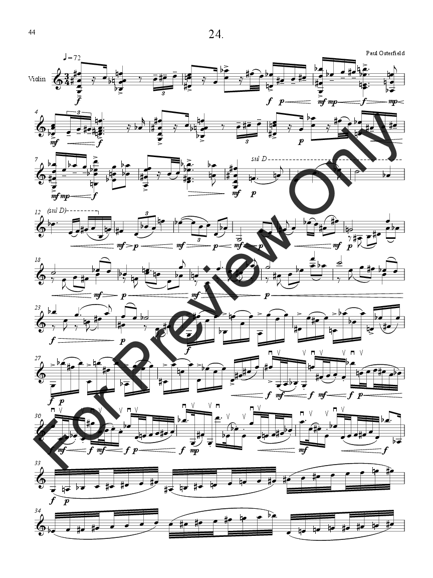 Twenty-four Caprices for Solo Violin P.O.D.