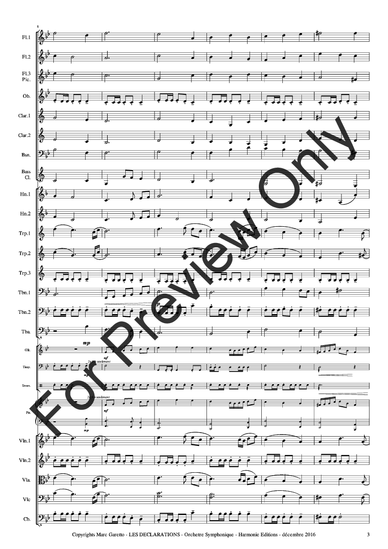Musical Hugs - Les Declarations - Original Composition for Full Orchestra P.O.D.