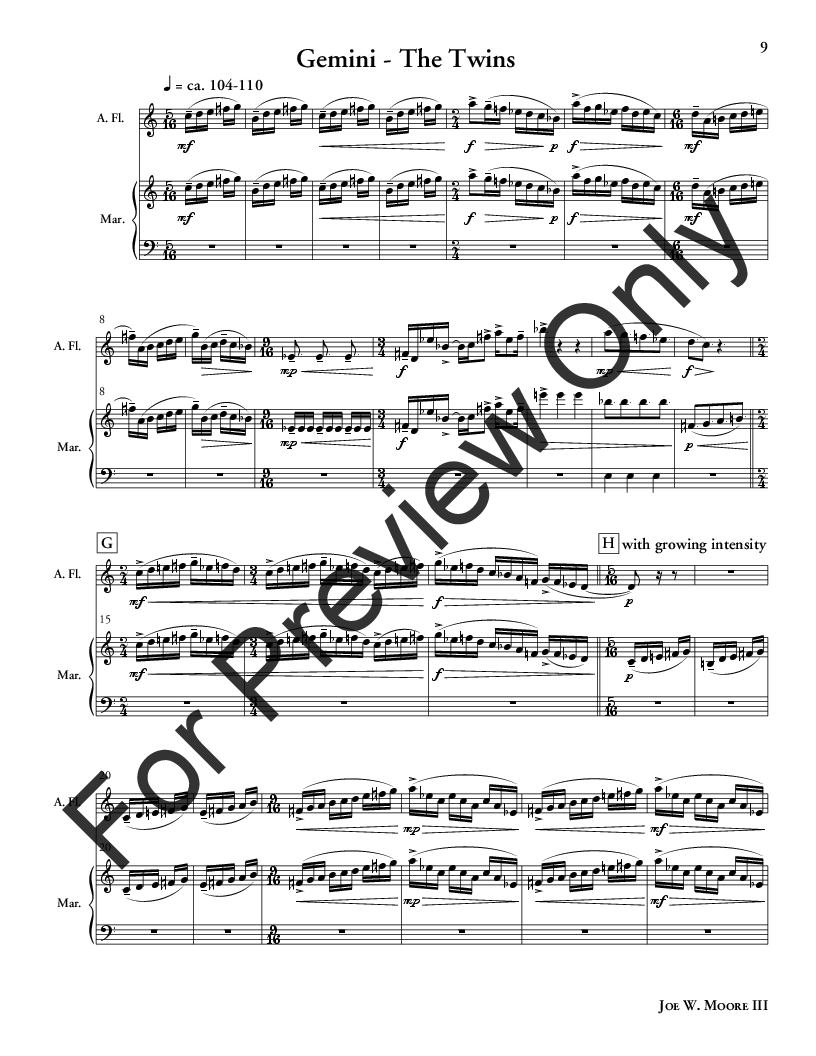 Constellations Alto Flute and Marimba Duet - 5 octaves