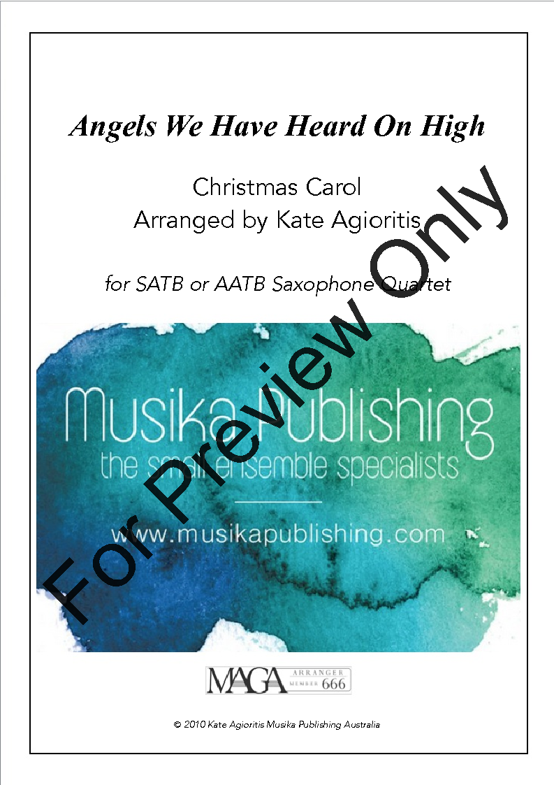 Angels We Have Heard On High - Saxophone Quartet P.O.D.