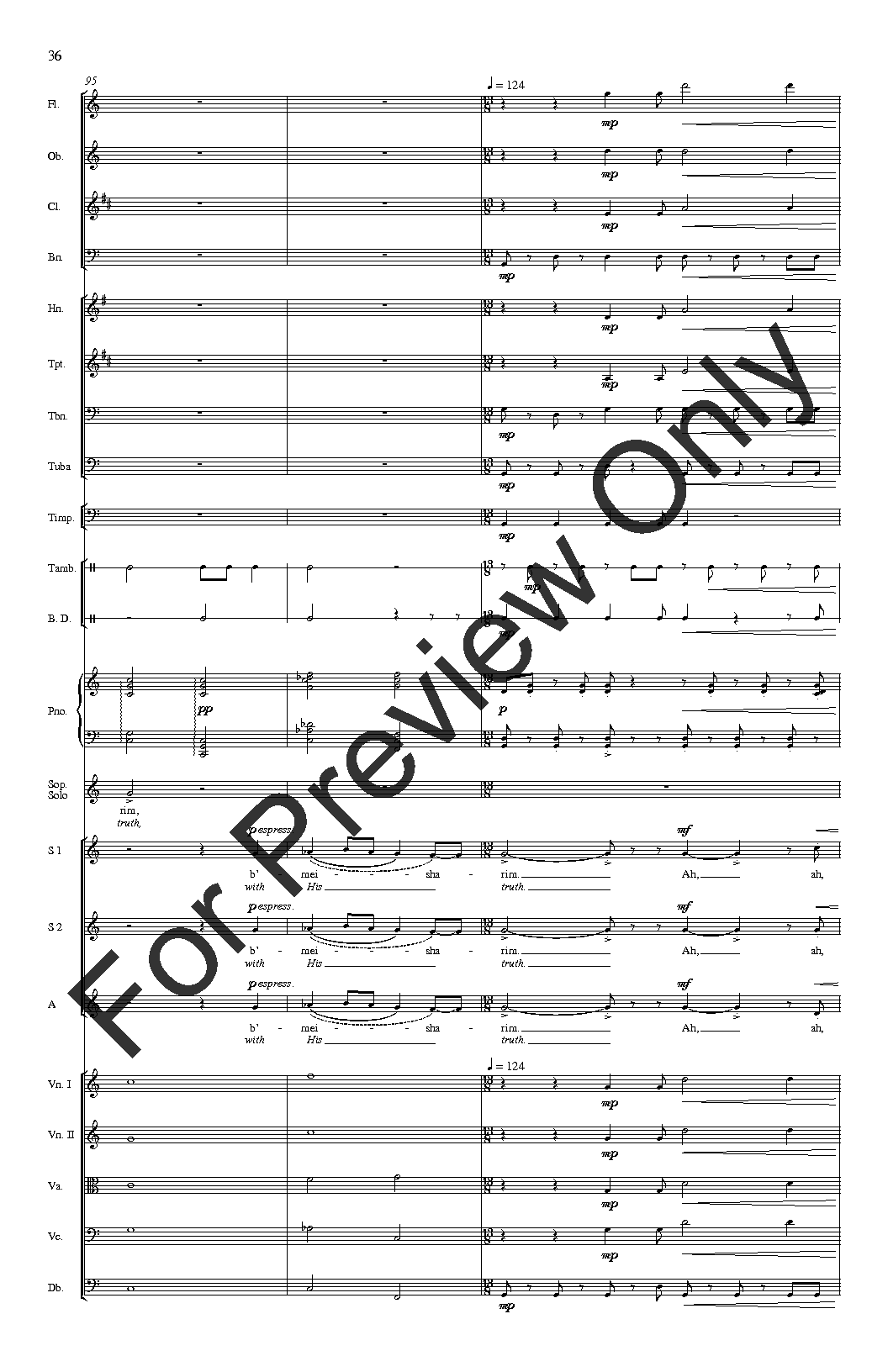 A New Psalm Orchestra Score for SSA Version