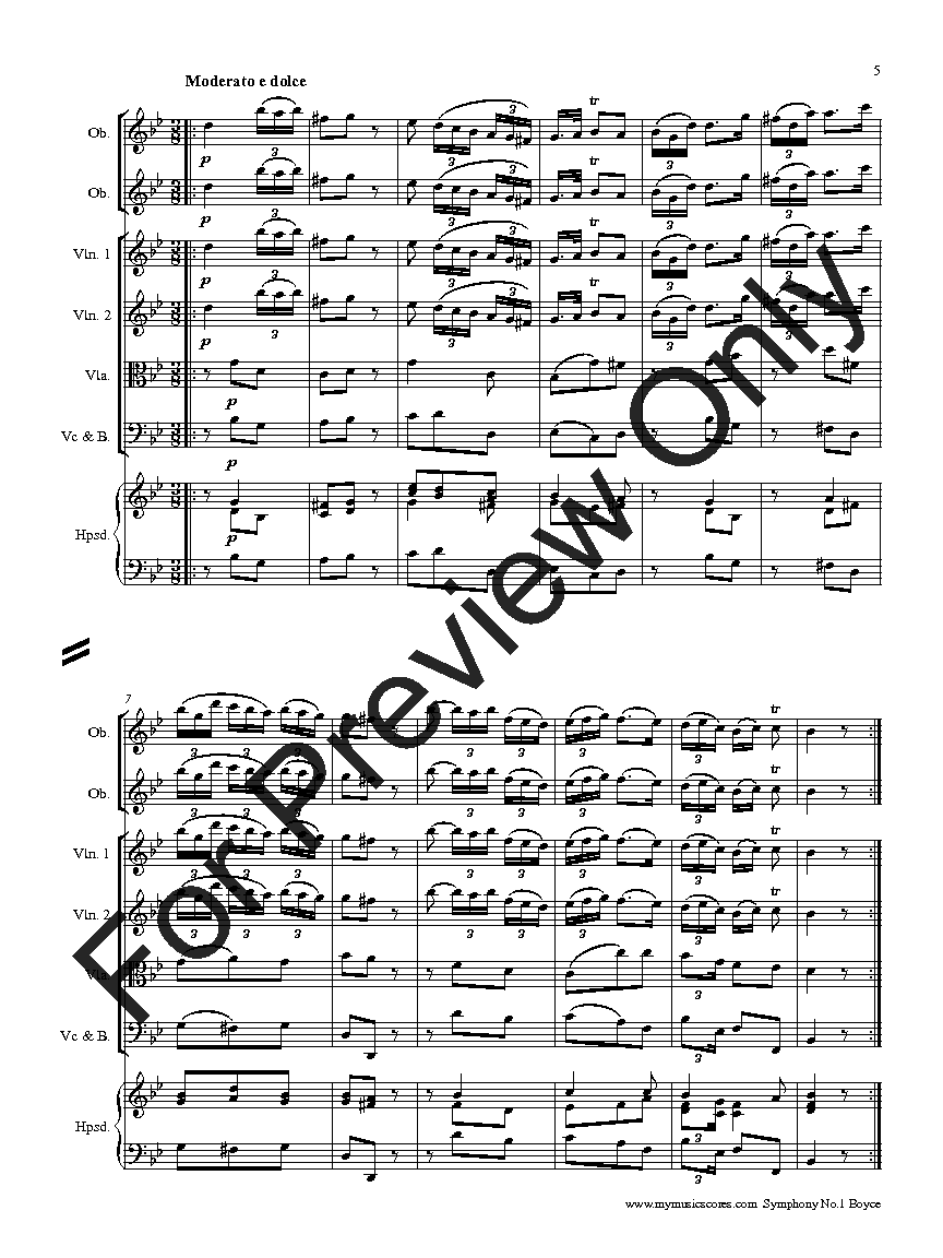 Boyce Symphony No. 1 P.O.D.