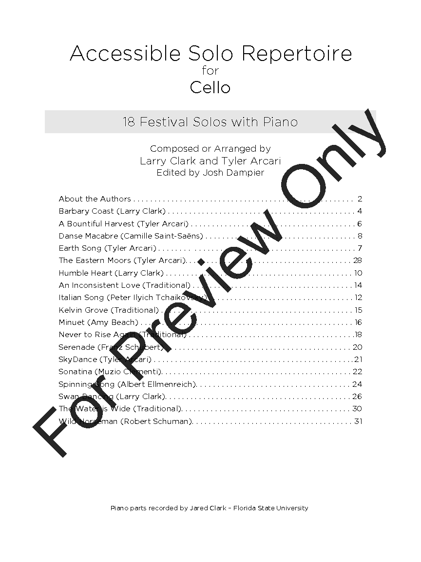 Accessible Solo Repertoire Cello P.O.D.