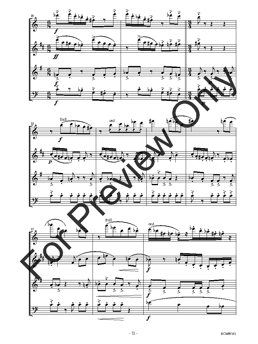 4 miniatures per 4 strumenti a fiato Quartet for Flute, Clarinet, Bassoon, and Horn