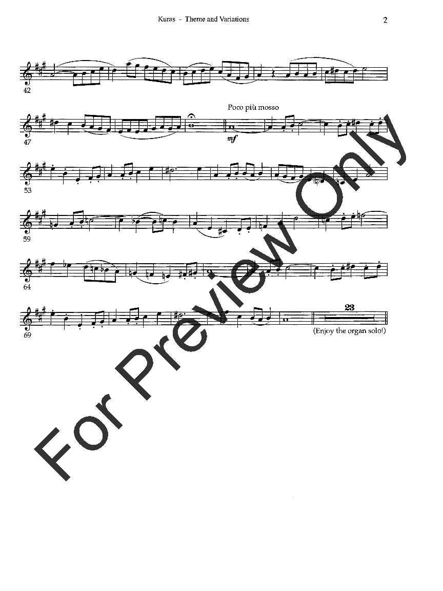 Theme and Variations Trio for 2 Oboes and Organ