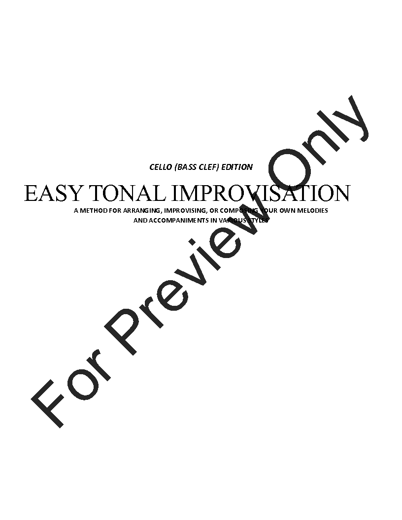 Easy Tonal Improvisation Workbook P.O.D.