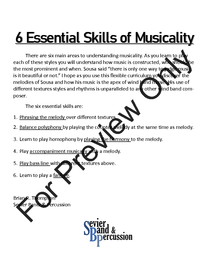 Progressive Musial Studies: Sousa Grade 2 - 3 P.O.D.