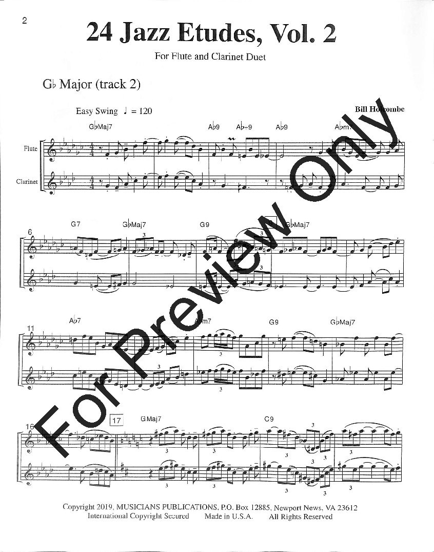 24 Jazz Etudes for flute and Clarinet, Volume 2