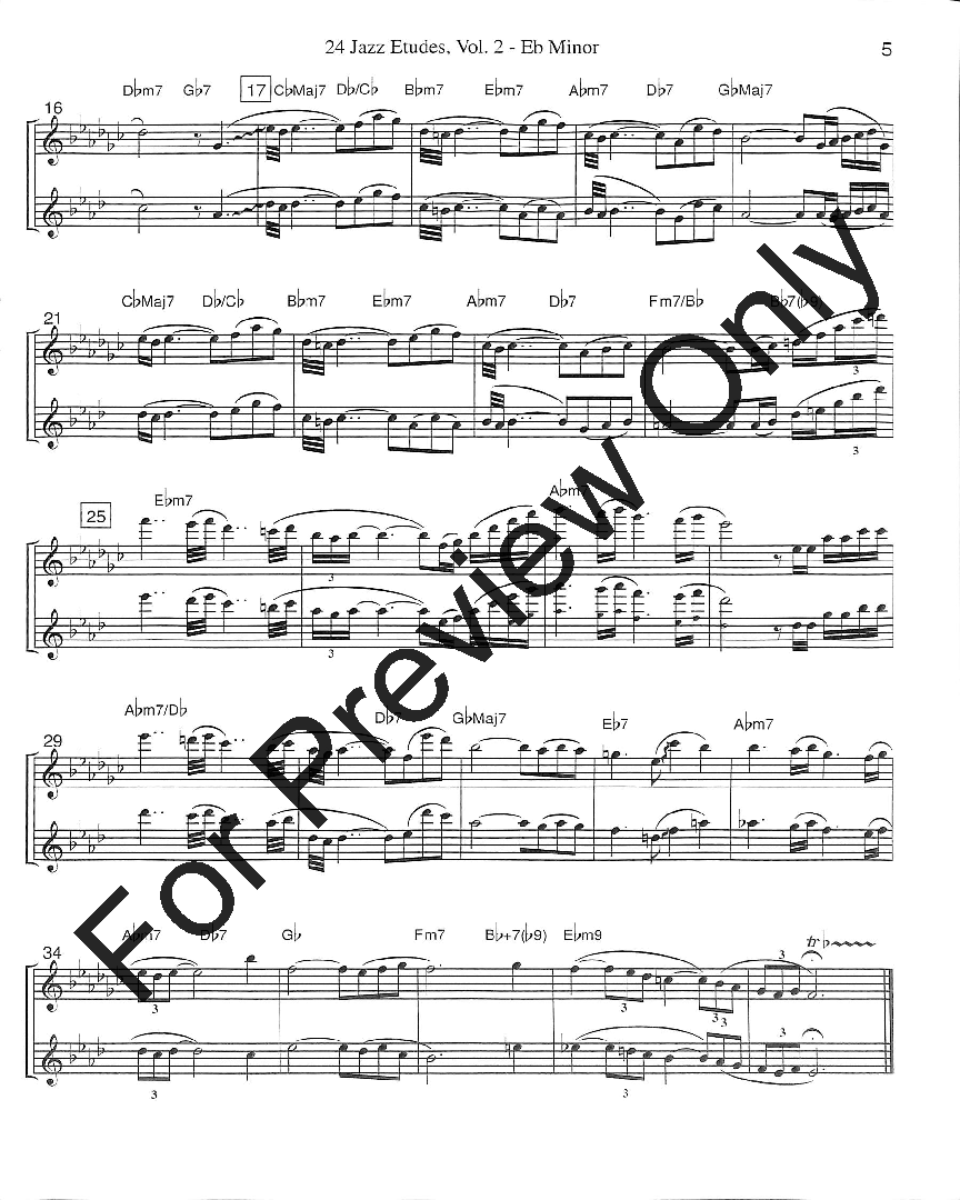 24 Jazz Etudes for flute and Clarinet, Volume 2