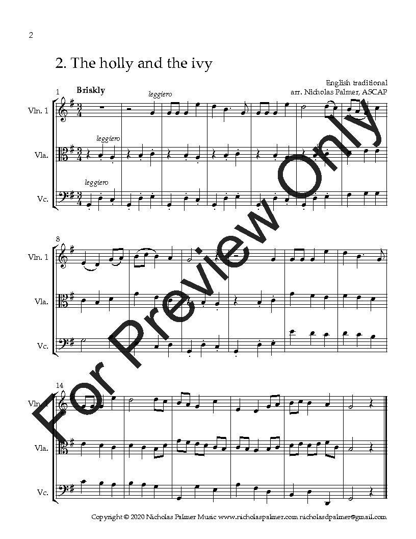 10 Christmas Carols for String Trio vol. 4 P.O.D.