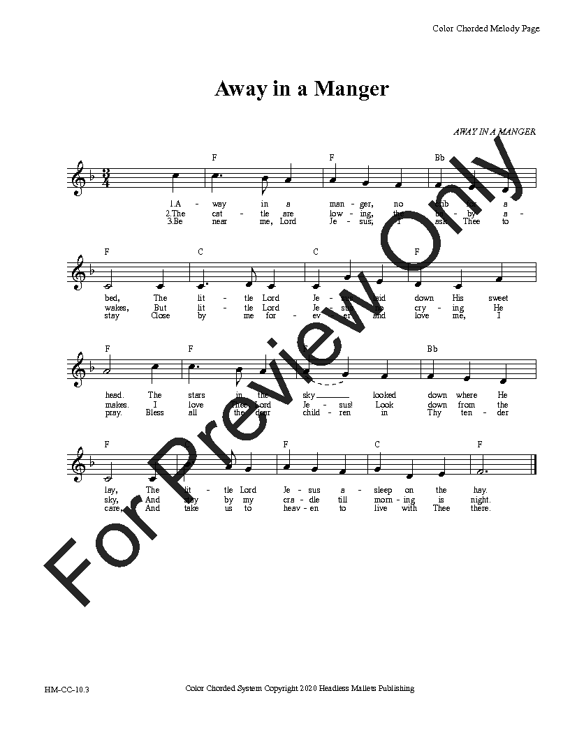 Away in a Manger Reproducible PDF Download
