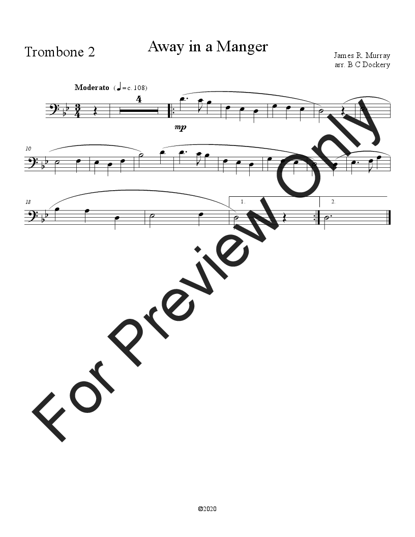 10 Christmas Duets for Trombone with piano accompaniment vol. 1 P.O.D.