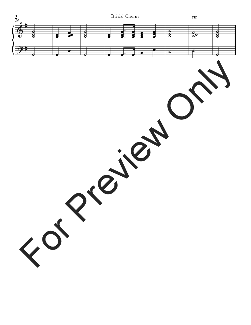 Bridal Chorus (Here Comes the Bride) for Solo Violin and Piano P.O.D.