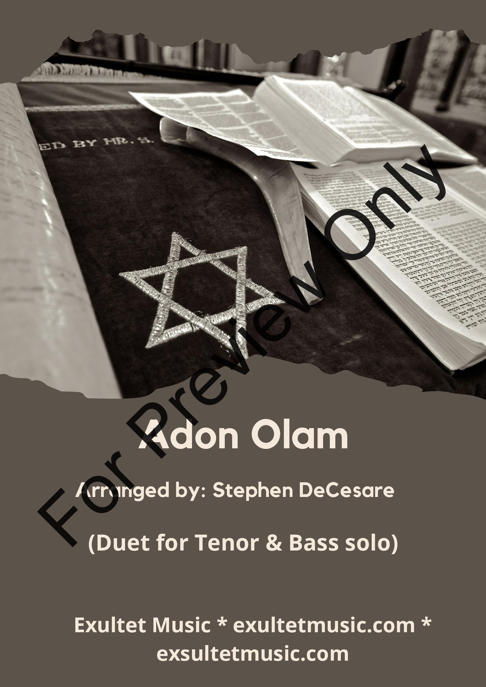 Adon Olam (Duet for Tenor and Bass solo) P.O.D.