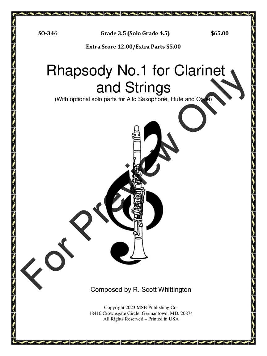 Rhapsody No.1 for Wind Soloist and Strings