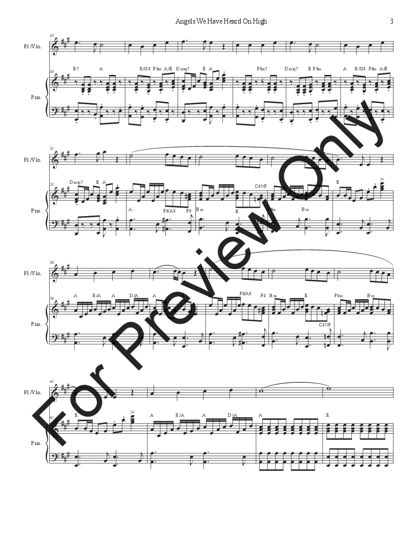 Angels We Have Heard On High (Flute or Violin solo and Piano) P.O.D.