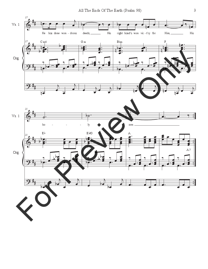 All The Ends Of The Earth (Psalm 98) (Duet for Soprano and Tenor solo) P.O.D.