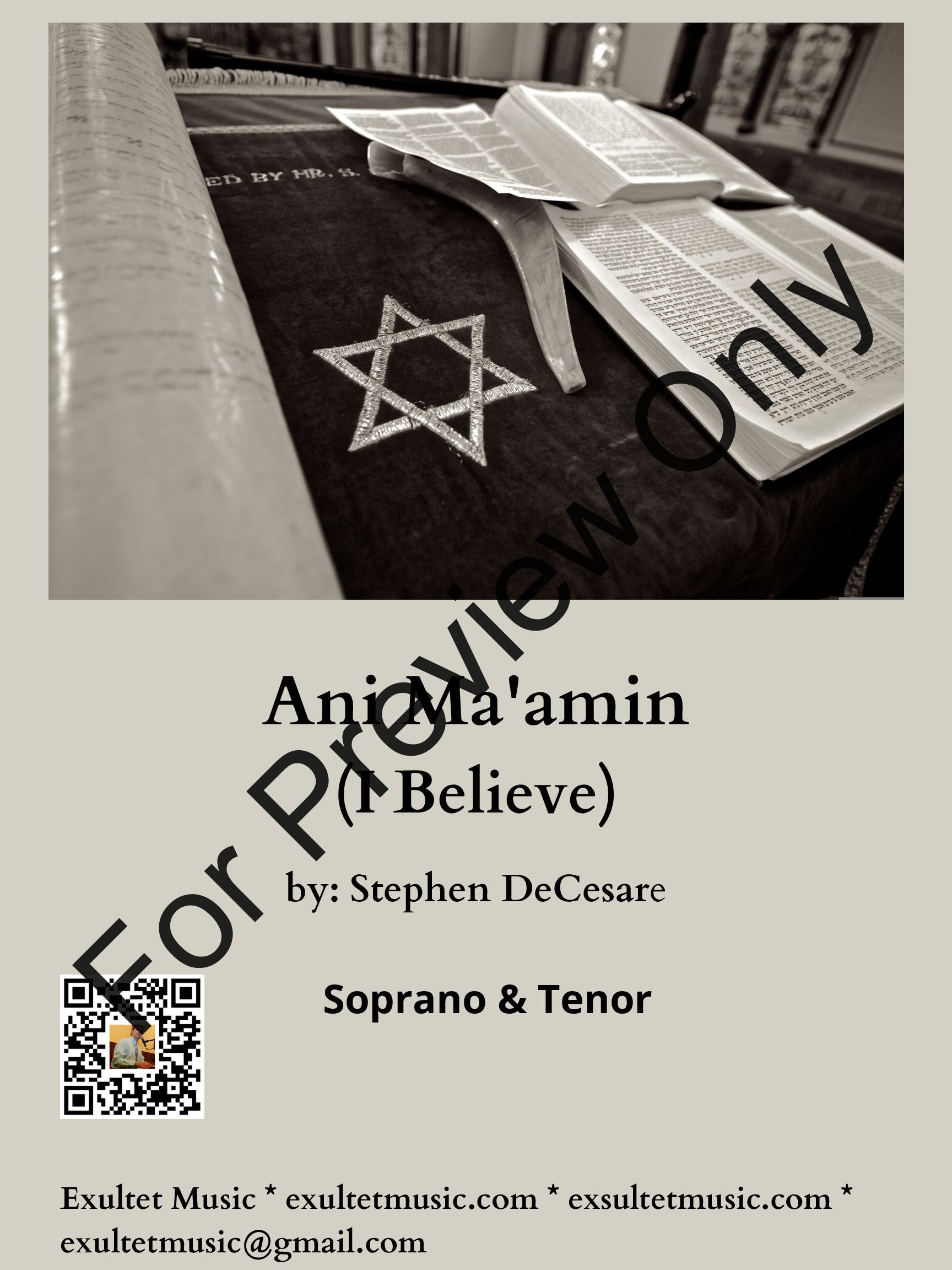Ani Ma'amin (I Believe) (Tenor solo with Soprano and Tenor Duet) P.O.D.