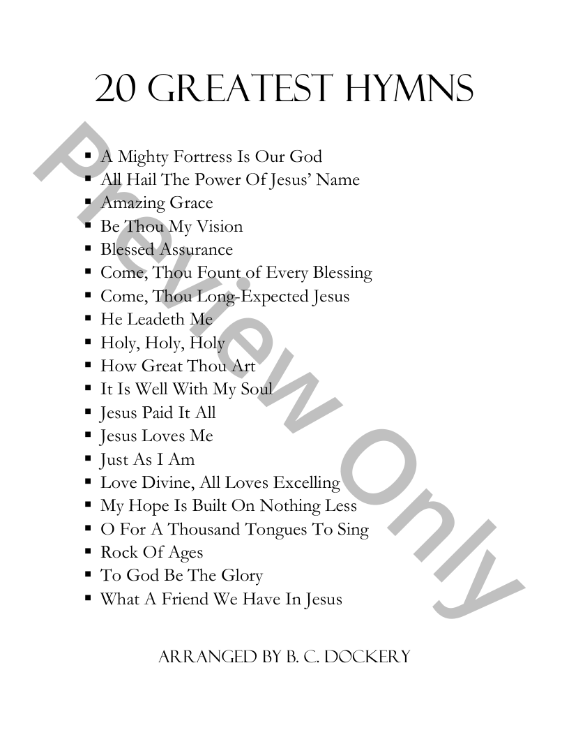 20 Greatest Hymns for Woodwind Quartet P.O.D.