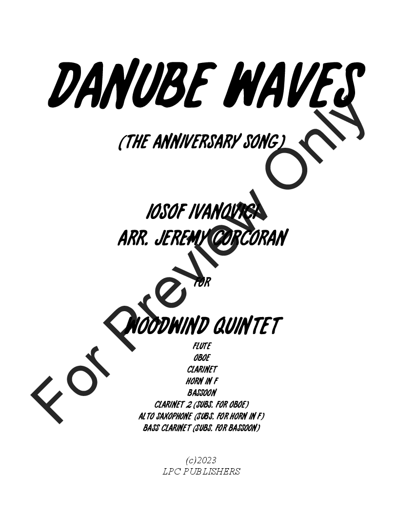 Danube Wave Waltz for Woodwind Quintet P.O.D.