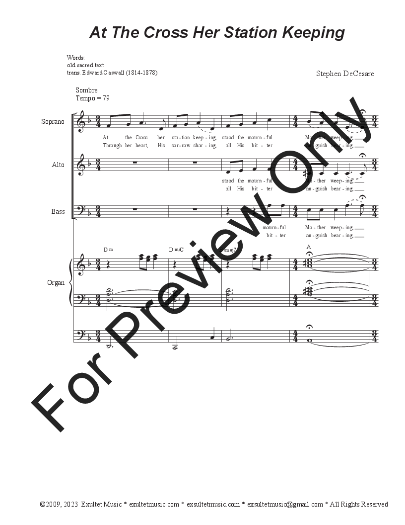 At The Cross Her Station Keeping (Vocal Trio - (SAB)) P.O.D.