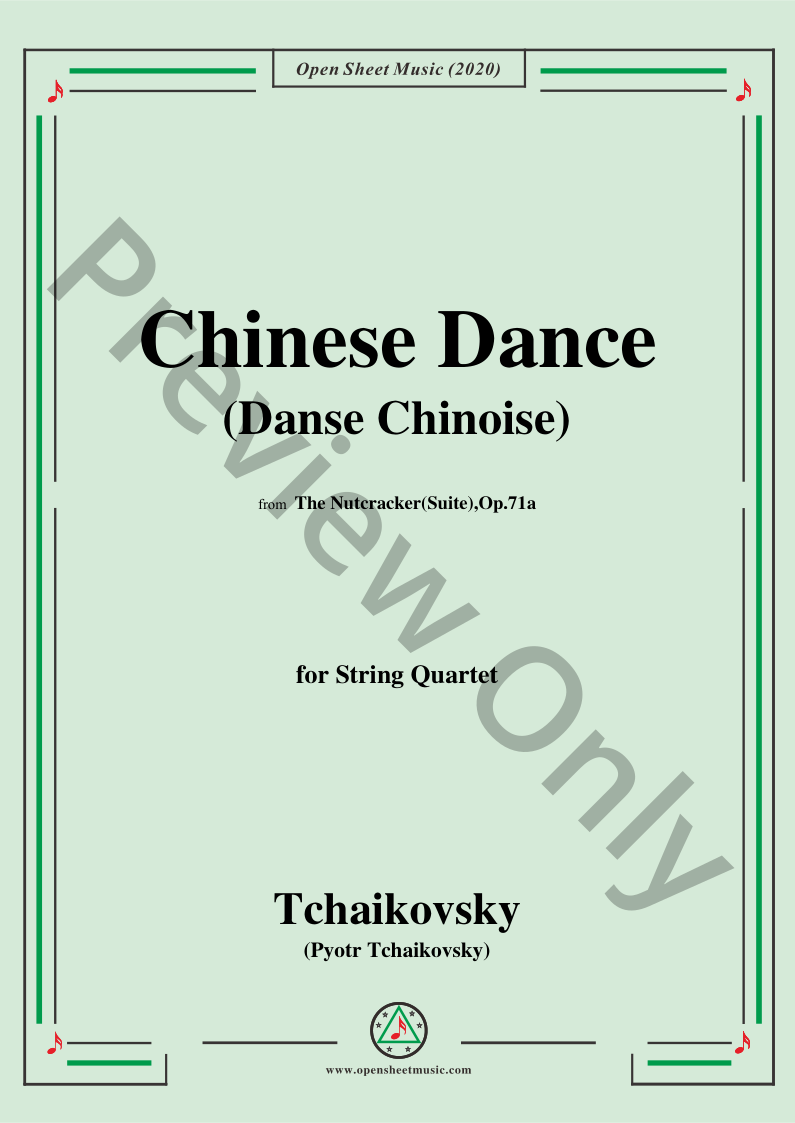 Chinese Dance(Danse chinoise),for String Quartet P.O.D