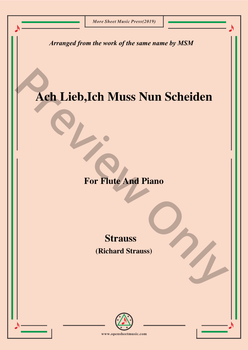 Ach Lieb,Ich Muss Nun Scheiden,for Flute and Piano P.O.D