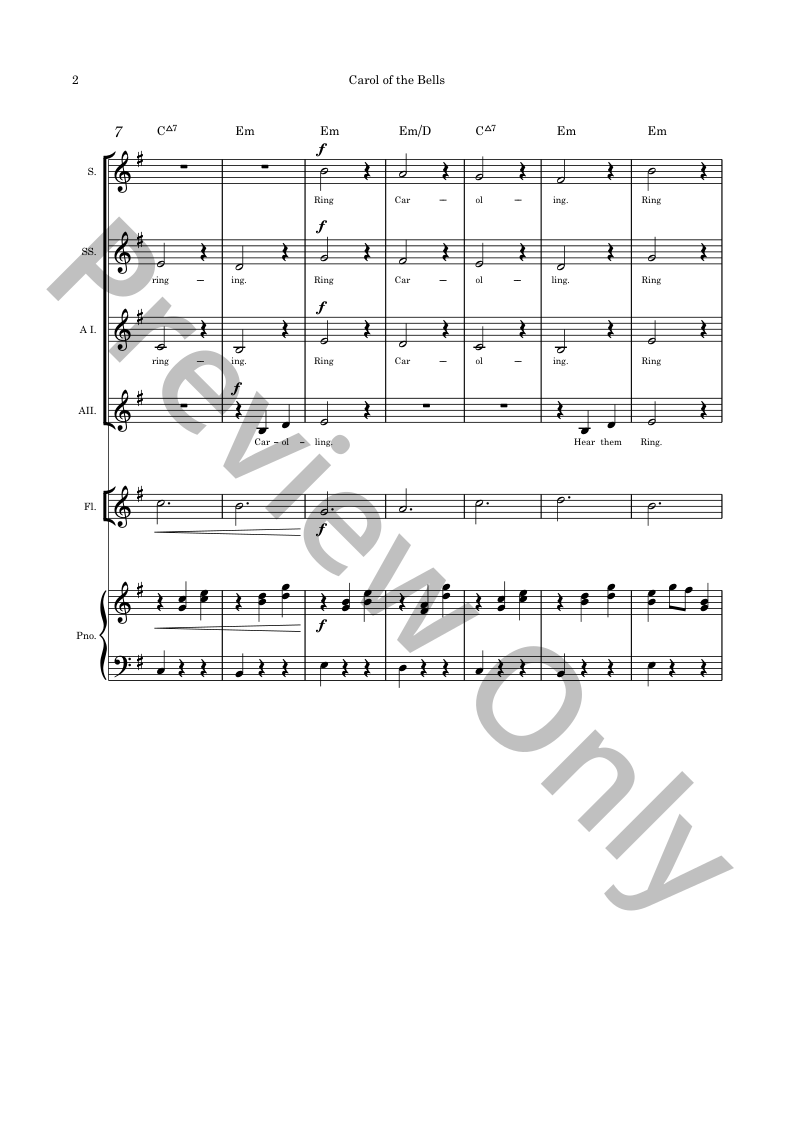 Christmas Angels Christmas Cantata SSAA and piano with optional instruments P.O.D