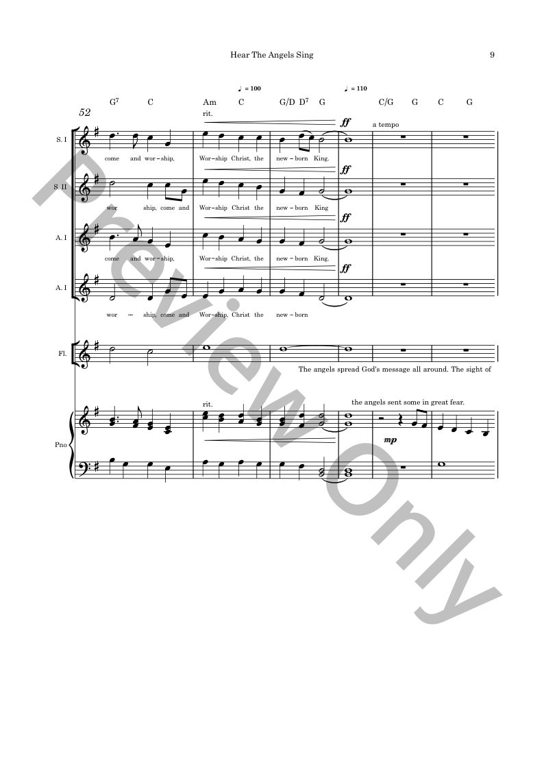 Christmas Angels Christmas Cantata SSAA and piano with optional instruments P.O.D