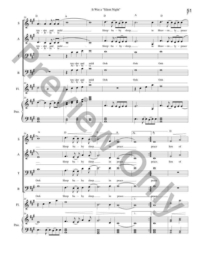 In The Stillness of the Night SATB Christmas Cantata with piano and optional instruments P.O.D