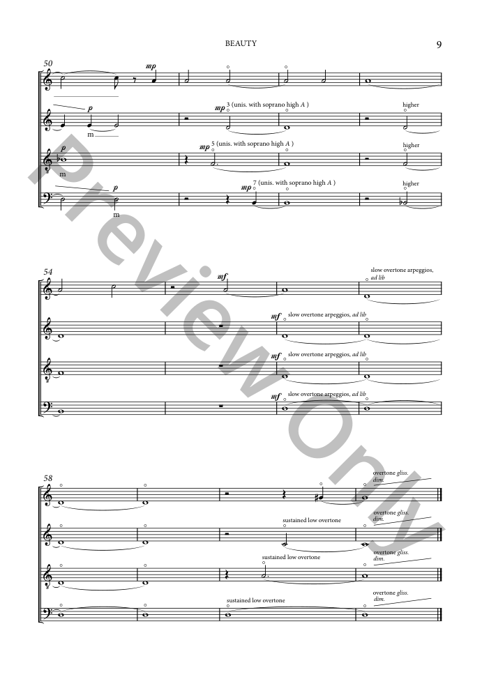 BEAUTY for SATB choir with overtone singing P.O.D